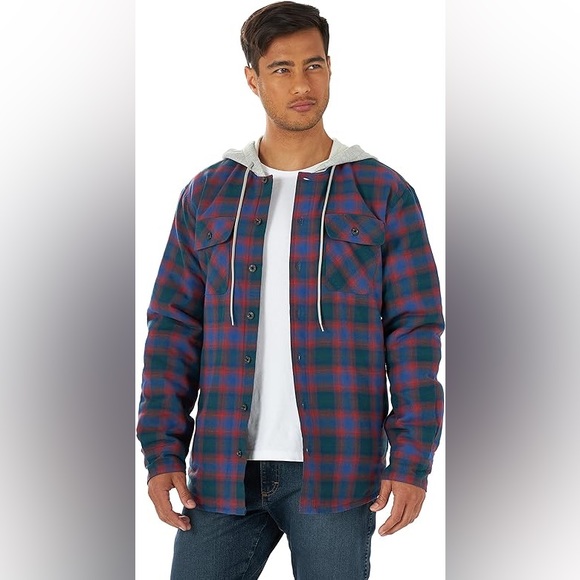 Wrangler authentic plaid flannel blanket lined shacket size large - Picture 13 of 13